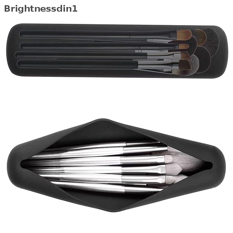 [Brightnessdin1] Kuas Makeup Silikon Portable Travel Makeup Case Tahan Air Tempat Brush Makeup Butik