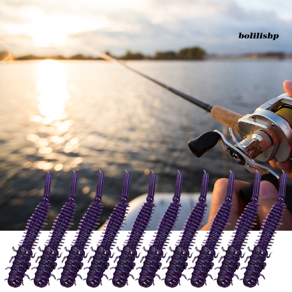 Bo-20pcs Slug Umpan Desain Simulasi Rinci Kompak Pengerjaan Teliti Realistis Angling PVC Mini Sekrup Lure Umpan Untuk Semua Tubuh Air