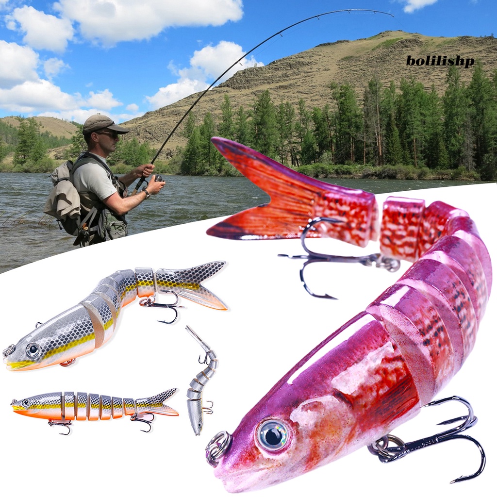 Bo-13.4cm/18g Umpan Bionik 3D Simulasi Fisheye Tajam Kait Warna Cerah Penampilan Realistis 8segmen Alat Memancing Multi-Bagian Renang Umpan Keras Memancing Luar Ruangan