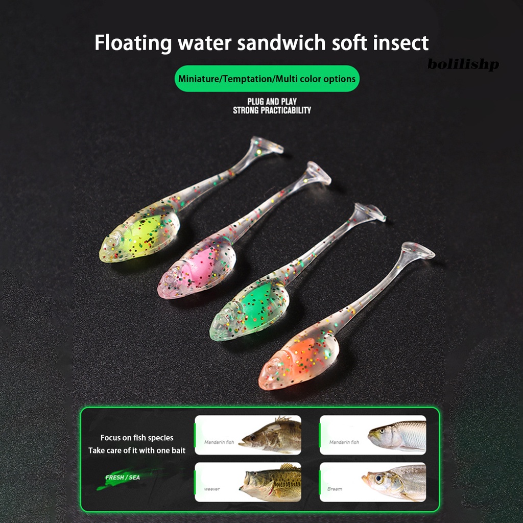 Bo-20pcs 5cm Memancing Memikat Simulasi Tahan Gigit Cepat Mengumpulkan Ikan Menggoda Akar Memancing Sandwich Umpan Lembut Memancing Luar Ruangan