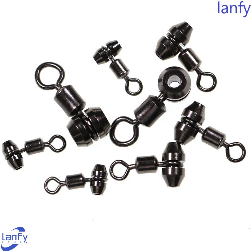 Lanfy 3arah Memancing Putar360° Rotasi 10pcs Solid Ring Hook Aksesoris Barel Cross Memancing Rigs Konektor 3arah Air Asin Memancing Konektor