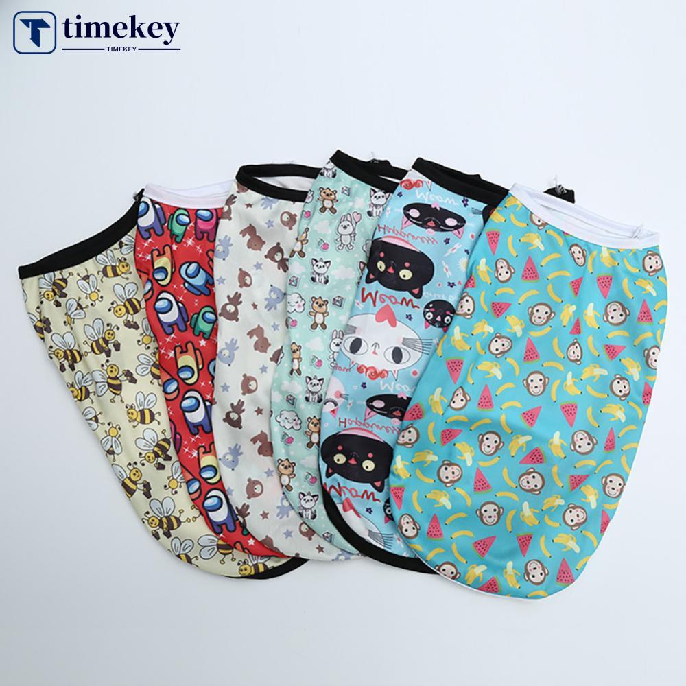 Timekey XS-M Musim Panas Lucu Motif Buah Anjing Peliharaan Rompi Lembut Motif Kartun Pakaian Anak Anjing Nyaman Untuk Kucing Anjing Kecil Sedang G9U2