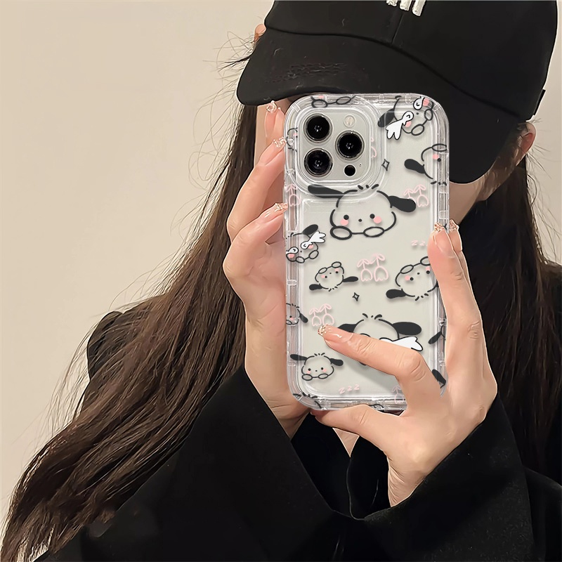 IPHONE Casing Ponsel Kompatibel Untuk Iphone13 14 12 11 Pro X XS Max XR 78 Plus Casing Anjing Lucu Transparan TPU Silikon Lembut Bening Shockproof Cover