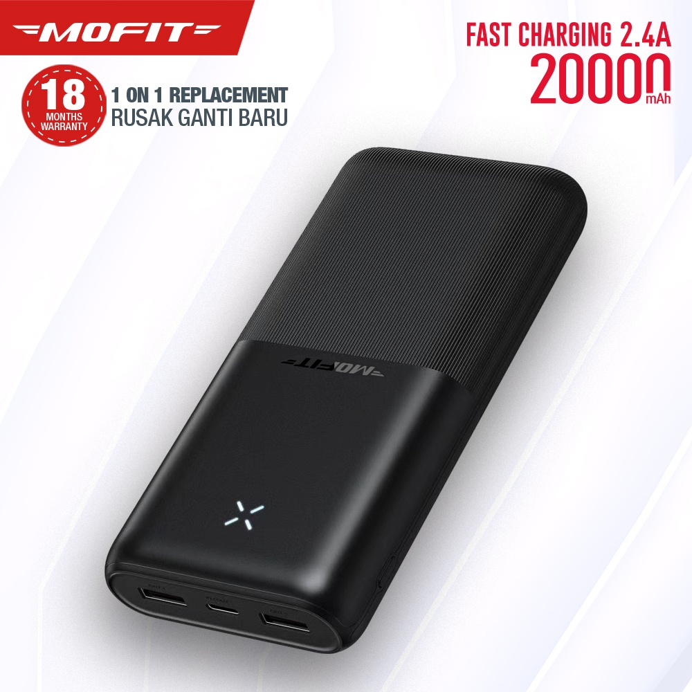 MOFIT M25 Powerbank 20000mAh Dual Port Input &amp; Output Fast Charge 2.4A