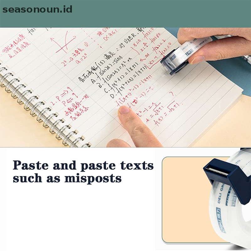 Seasonoun Lakban Perekat Bening Writable Dengan Tape Cutg Tool Protable Tape Dispenser.