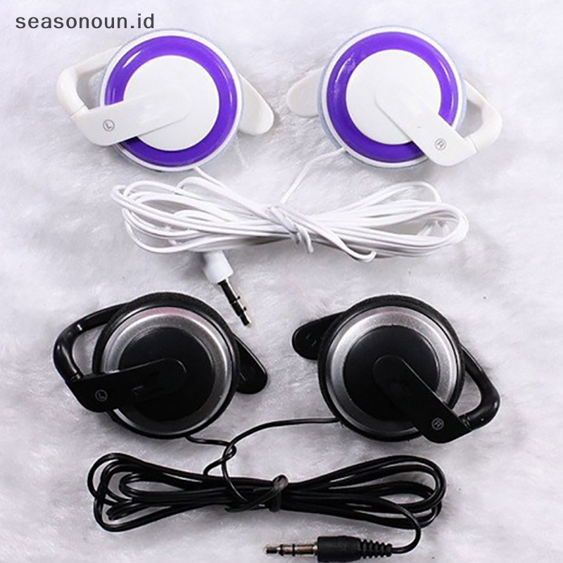 Seasonoun Super Bass Headphone Headset Peredam Kebisingan Ear Hook Headphone Musik Dengan Mic.