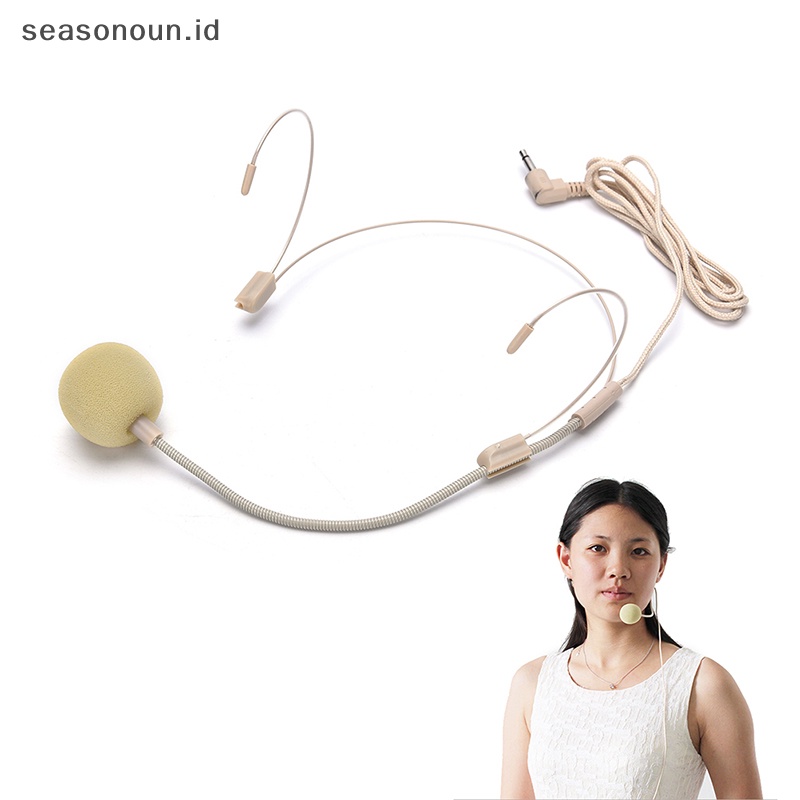 Seasonoun Dual Ear Hook Headset Head Microphone Untuk Shure Wireless 4pin Mini Plug.