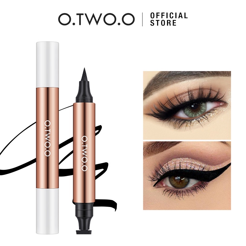 O.TWO.O 2 In 1 Liquid Eyeliner Stamp Waterproof Long-lasting Eye Liner Pencil Makeup/Eyeliner / Eyeliner / Rias Mata