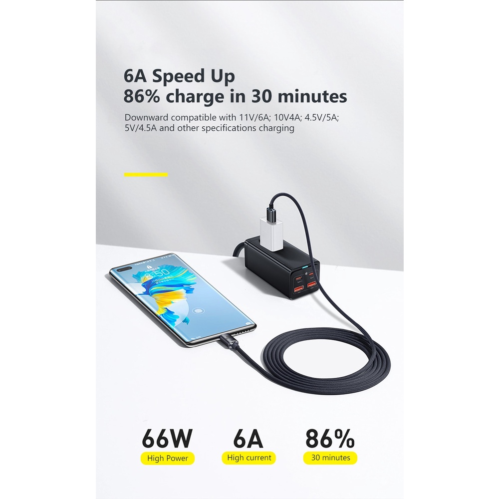 6a Kabel Data / Charger Usb Tipe C 120w Fast Charging Untuk Huawei Realme