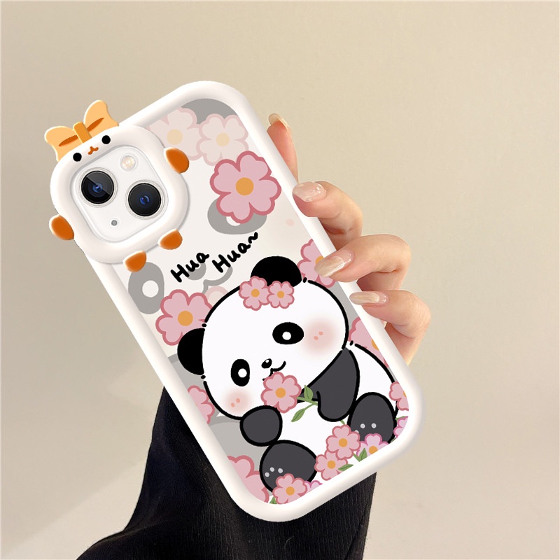 IPHONE Casing Ponsel Desain Lensa Monster Kecil Untuk Iphone14 13 12 11 Pro Max Xr Xs7 8 6 14 Plus Sarung Bantal Udara Kartun Panda