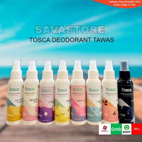 TOSCA Pemutih Ketiak Permanen TOSCA Natural Deodorant Spray 100ml deodorant tawas alami