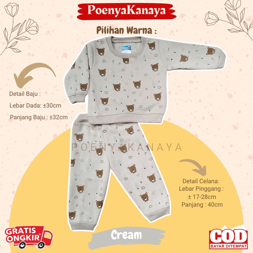 Setelan Sweater Jaket Bayi Anak Panjang FOREST BEAR HBc Size 6-18 Bulan SPY63