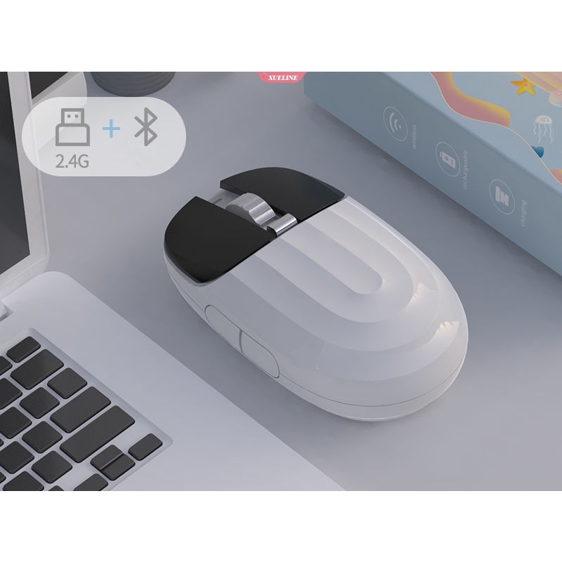 Cute 2.4G Dual Model Wireless Rechargeable Silent Mouse Panjang Standby Multi Tombol Mouse [ZXL]