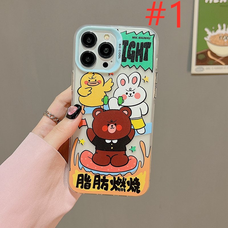 New Sports Bear Skin Feel Soft Case HP iP iPhone 12 13 14 Pro Max 11 So Cool FTD Casing Apple