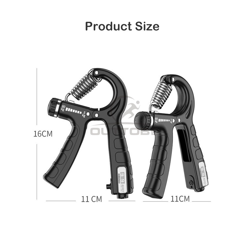 (Dalam Stok, Dikirim Dari Jakarta)Outtobe handgrip adjustable 5-60 KG alat latihan otot/penguat tangan adjustable spring portable pelatih otot lengan handgrip olahraga tangan