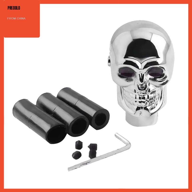 [Predolo] Chrome Skull Universal Mobil Merah LED Manual Gear Stick Knob Tuas