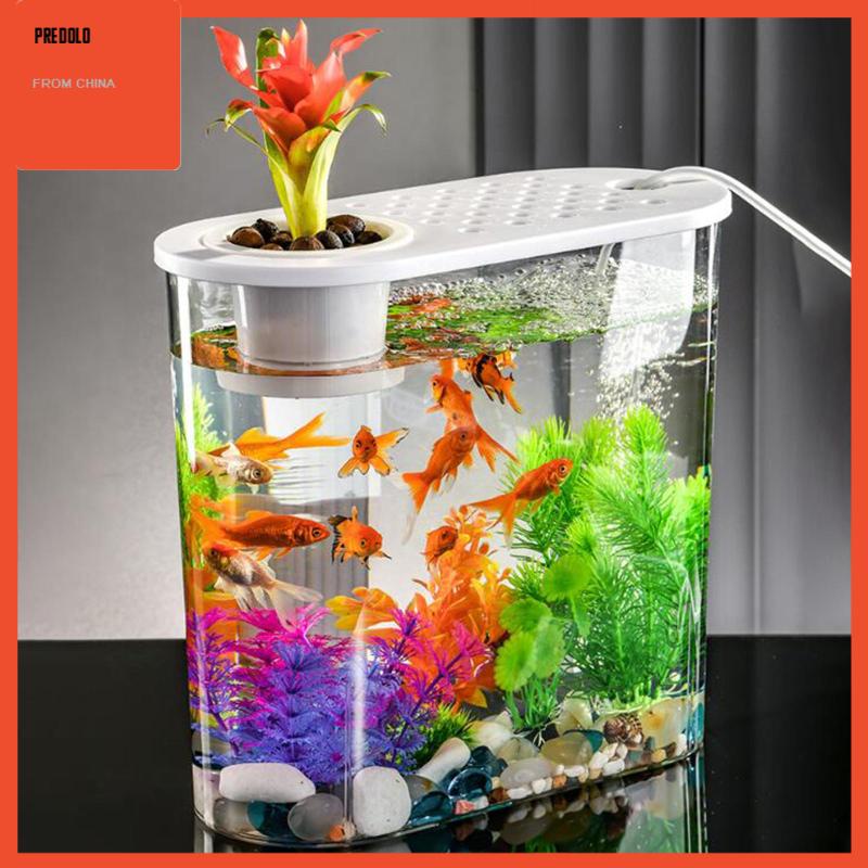 [Predolo] Aquaponik Planter Aquarium Rumah Ruang Tamu Transparan Tanki