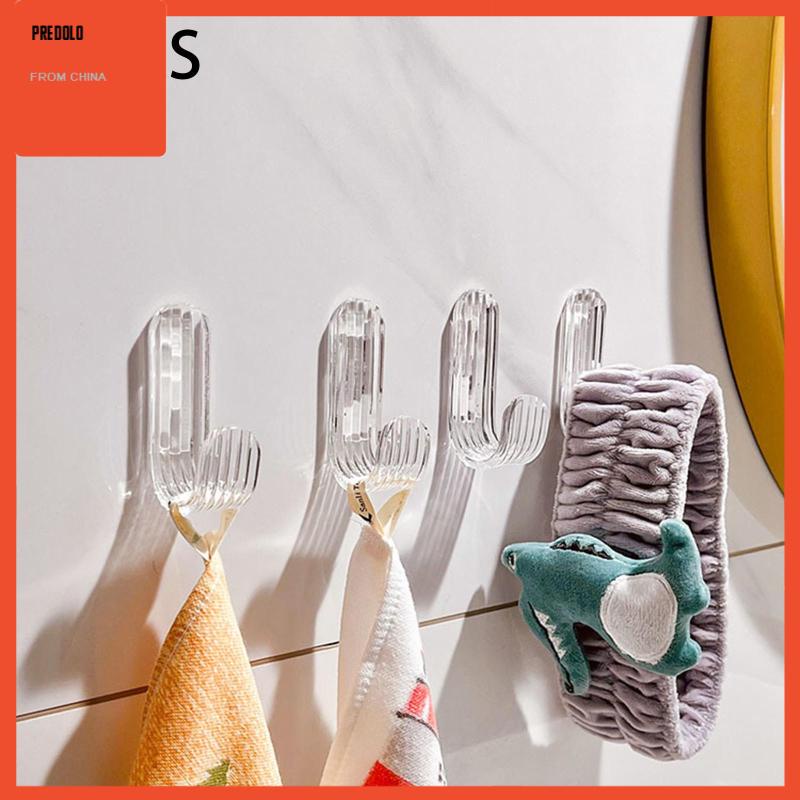 [Predolo] 10x Kait Perekat 2.5kg Max Acrylic Towel Hooks Untuk Topi Tas Kamar Tidur