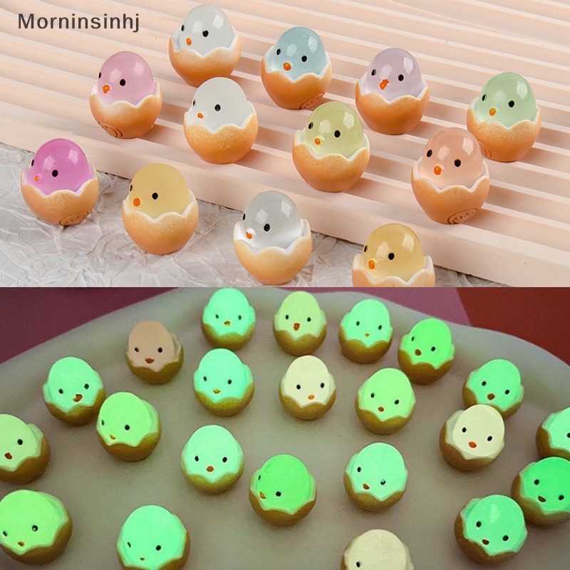 Mornin 5 Pcs Telur Bercahaya Cewek resin Aksesoris diy cream gel Ponsel Hiasan Rambut lighg Kunci Gantungan Liontin id