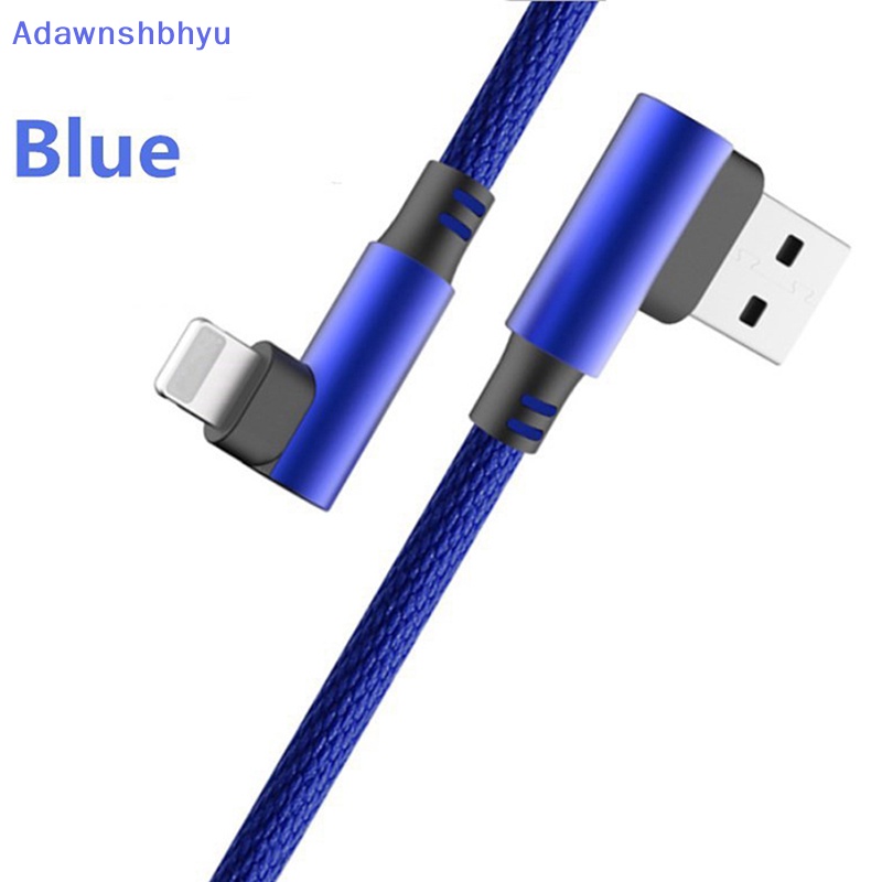 Adhyu Braided 90derajat Sudut Kanan Tipe C/IOS/ Micro USB Fast Data Sync Charger Cable ID