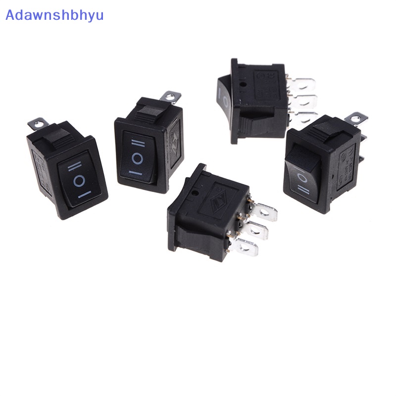 Adhyu 5pcs SPDT On/Off/On Saklar Rocker Switch Mini Hitam 3pin AC 6A /250V 10A/125V ID