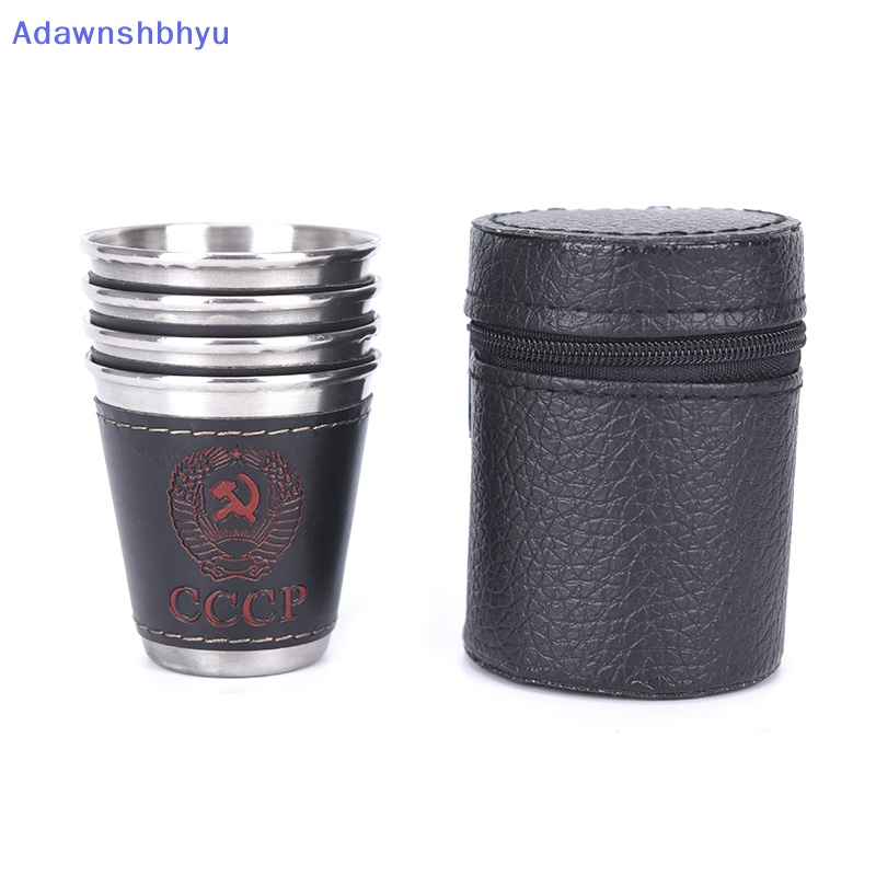 Adhyu 4pcs/ lot 70ml Cangkir Berkemah Luar Ruangan Set Perlengkapan Piknik Cangkir Anggur Stainless Steel  Id