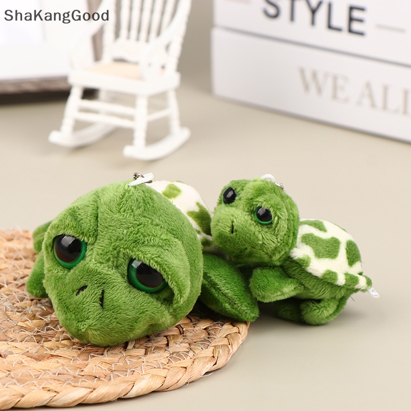 Selip7/10 cm Turtle Plush Stuffed Doll Lembut Mewah Mainan Gantungan Kunci Tas Liontin Anak Hadiah SKK