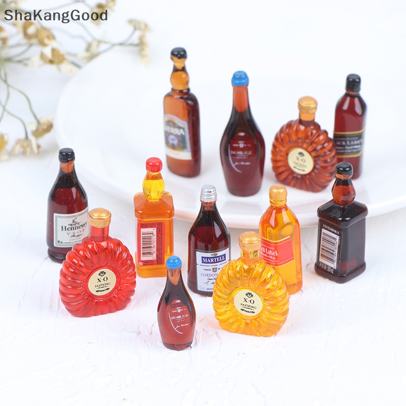 Selip 10Pcs 1: 12rumah Boneka Miniatur Botol Minum Model Boneka Aksesoris Dapur SKK