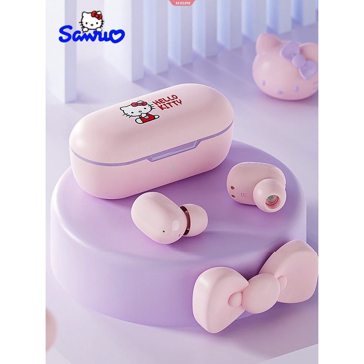 Sanrio Hello Kitty Earphone Bluetooth Cinnamoroll Kawaii Game TWS Headphone Nirkabel Melodyku Sport Headset Gadis Wanita Hadiah [ZXL]