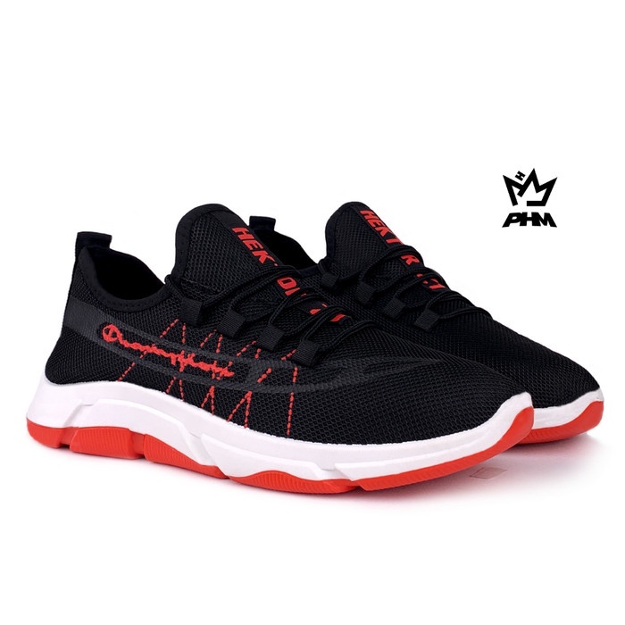 (COD) PHM Shoes Sepatu Pria Sneakers Import Sepatu Olahraga Kasual PHM205 - Merah, 40