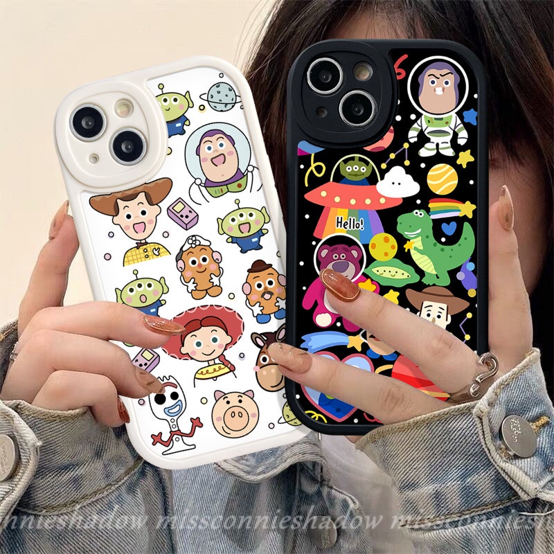 Casing Kartun Buzz Lightyear Yang Indah Kompatibel Untuk IPhone 7Plus X XS Max11 13 12 14 Pro Max XR SE 2020 6 6s 7 8 Plus Lembut Lucu Toy Story Alien Shockproof Cover