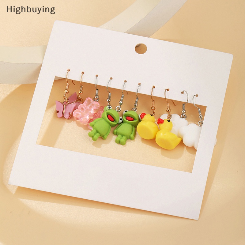 Hbid Kartun Kupu-Kupu Bebek Anting Set Untuk Wanita Gadis Geometris Lucu Hati Jamur Drop Earrings Tren Perhiasan Anak Hadiah Glory