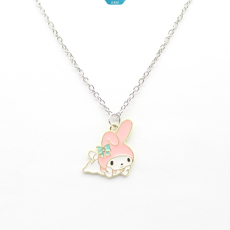 Sanrios My Melody Cinnamoroll Kartun Kawaii Tetesan Minyak Paduan Tongkat Ajaib Kalung Sweater Rantai Aksesoris Hadiah Ulang Tahun [ZK]