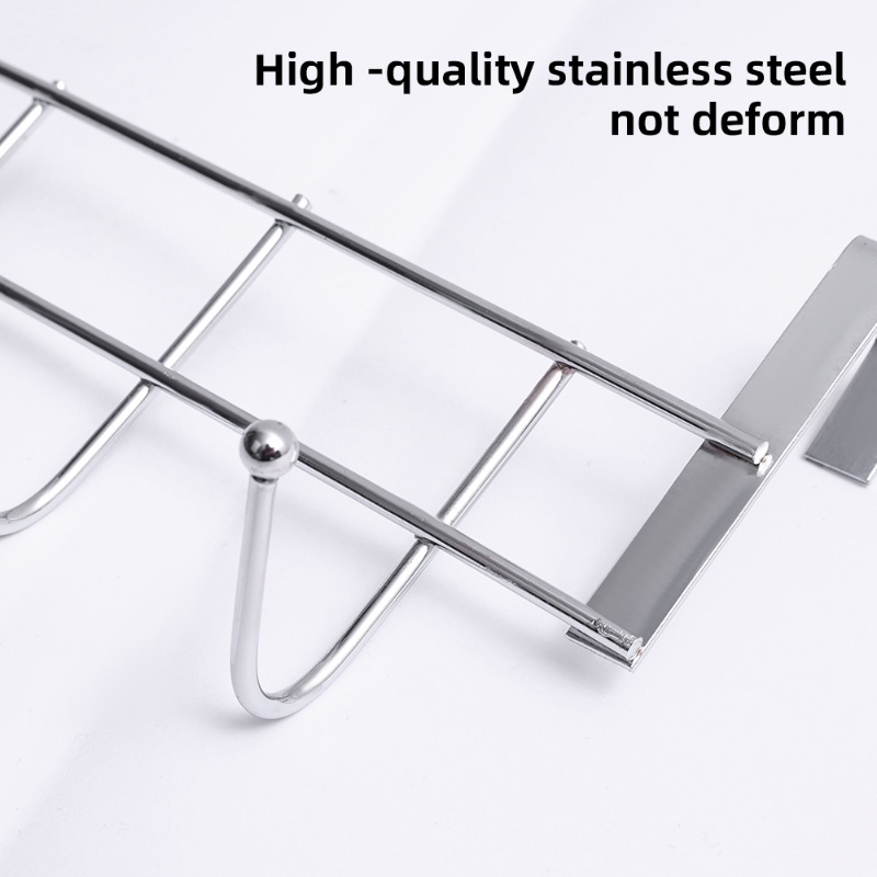 5kait Bebas Pukulan/Pintu Belakang Stainless Steel Tempat Penyimpanan/Dapur Kamar Mandi Kabinet Back Type Coat Towel Hanger Organizer