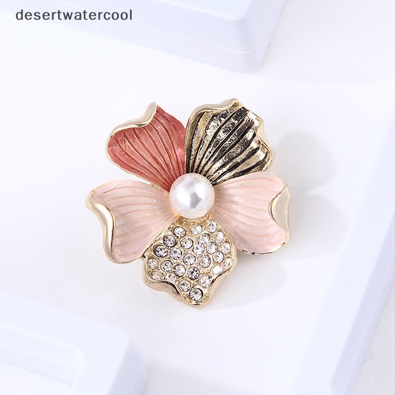 Deid Fashion Kristal Berlian Imitasi Mutiara Bunga Bros Pin Wanita Gadis Anti-exposure Brooch Martijn
