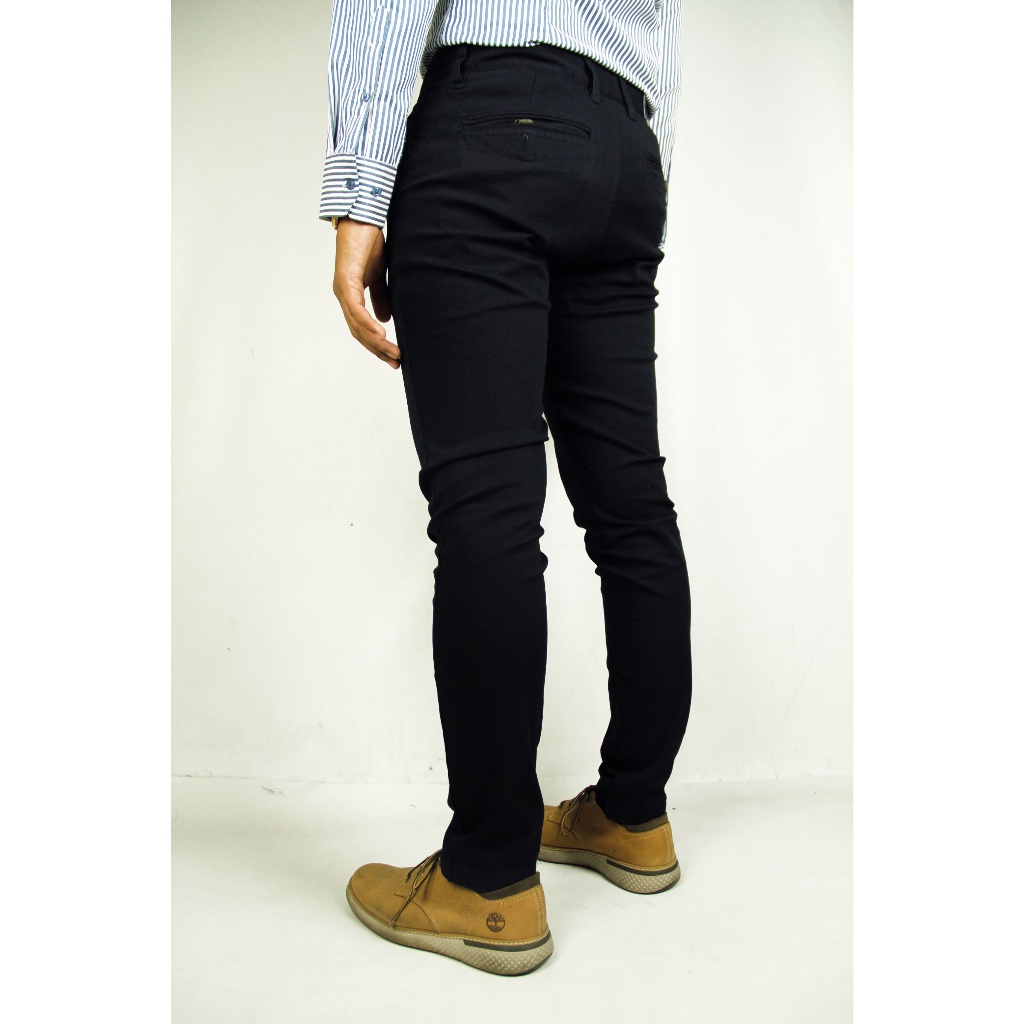 Celana Chino COLE Black / Hitam Polos Slim Fit Stretch Pria Original 100% | Bahan Halus (4a) | Bisa COD | Chino Pants Branded Original Matahari