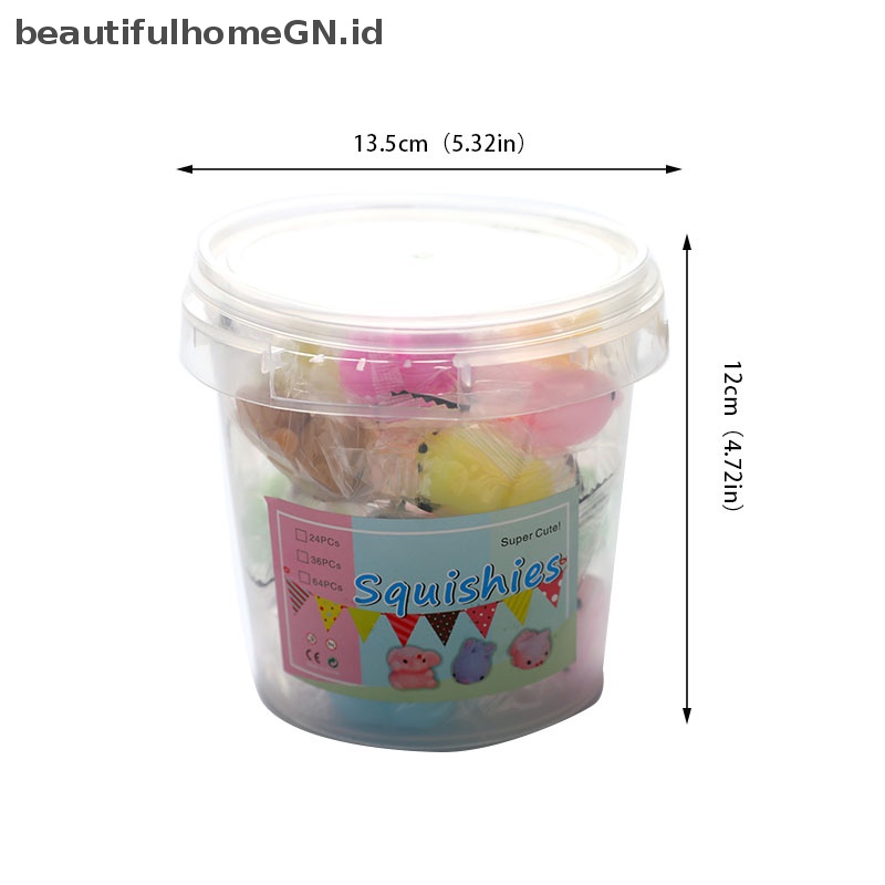 {Cantik} 24pcs Mainan Squishy Hewan Lucu Bola Antistress Mochi Toy Mainan Penghilang Stress~