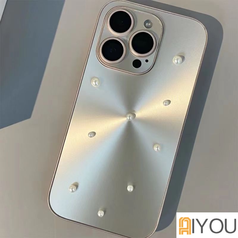 Ins Korea Lucu 3D Putih Mutiara Kreatif Telepon Case Untuk iPhone 14 Pro Max Mewah Mempesona CD Garis Persegi Bingkai Silikon Phone Case Untuk Iphone11 12 13 14Plus Penutup Pelindung Lensa