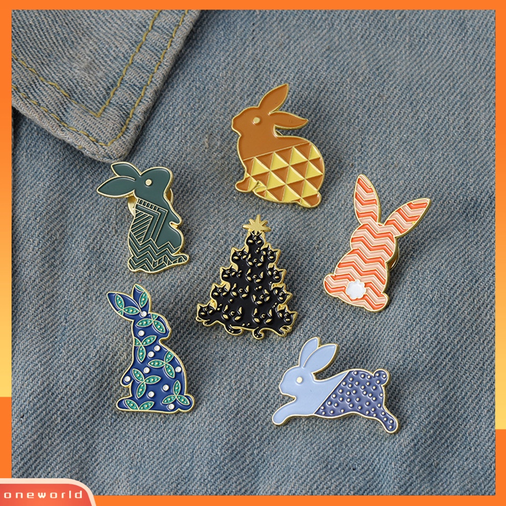 [ONE] Unisex Bros Pin Kartun Kelinci Perhiasan Indah Electroplating Badge Pakaian Dekor