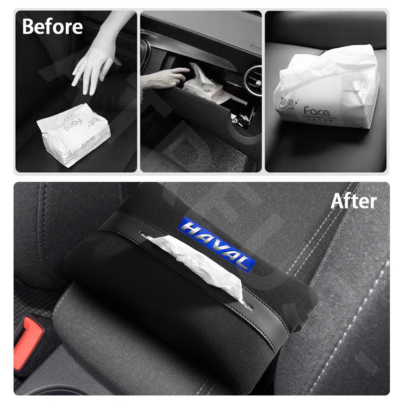 Haval Tas Penyimpanan Tisu Mobil Car Seat Armrest Box Paper Towel Box Untuk Haval H6 Jolion H2 H2s H1 2022 2023 H5 M4 H9