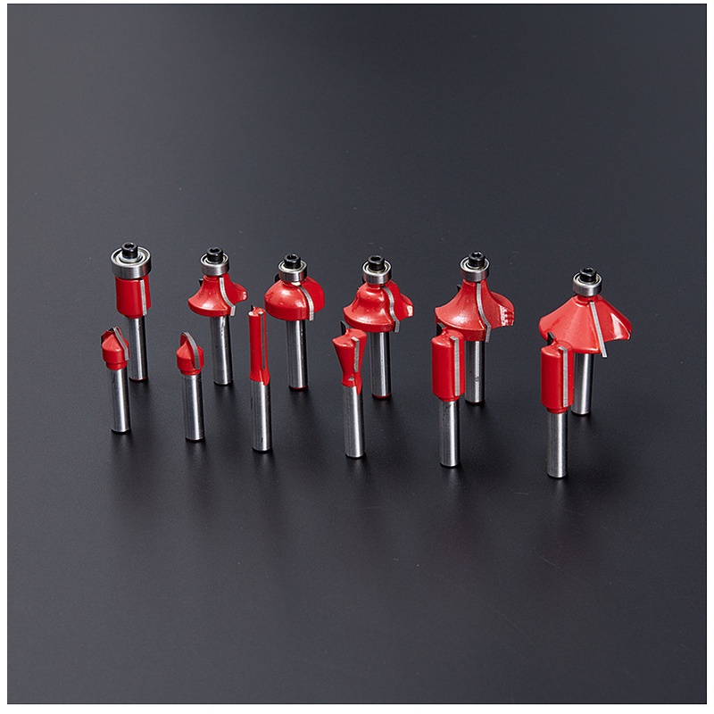 Mata Profil Set 12pcs Trimmer Router Bits Set 1/4” Kayu Router Mailtank Woodworking Shank Trimmer/PROMO Router Bit Set 12 Pcs - Mata Profil Set Mata Trimmer Set 12 pcs