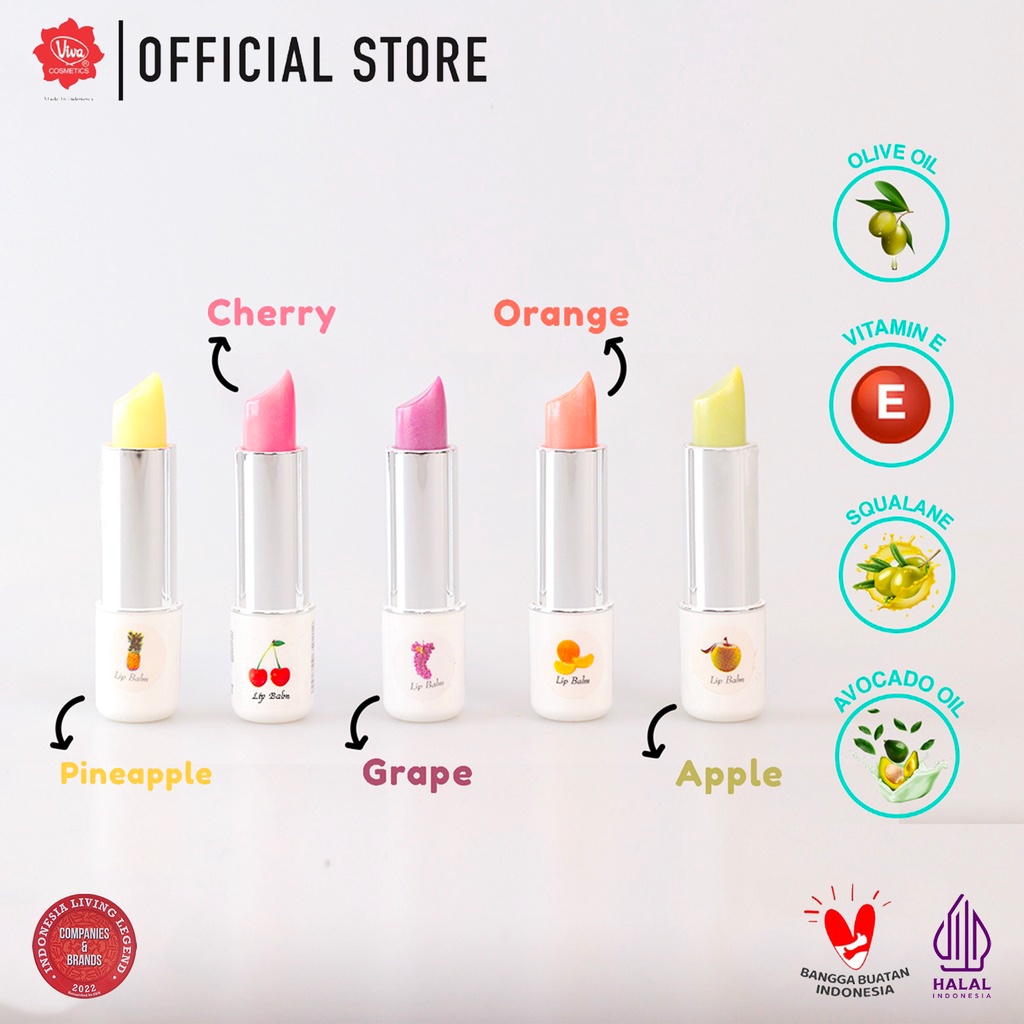 Red-A Lip Balm with VIT E, Olive, Squalane &amp; Avocado Oil - 3gr (tersedia 5 varian)