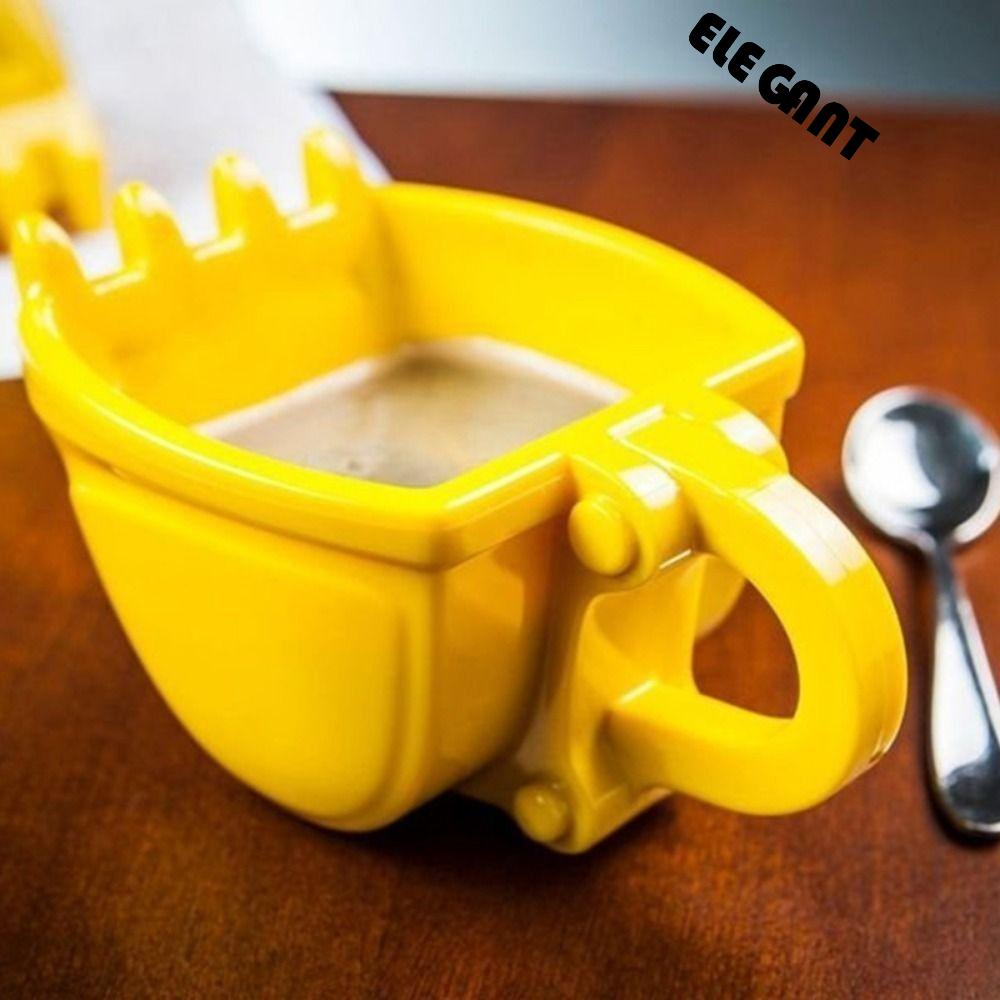 [Elegan] Tea Cup 3D Lucu Excavator Bucket Portable Gelas Kopi Plastik