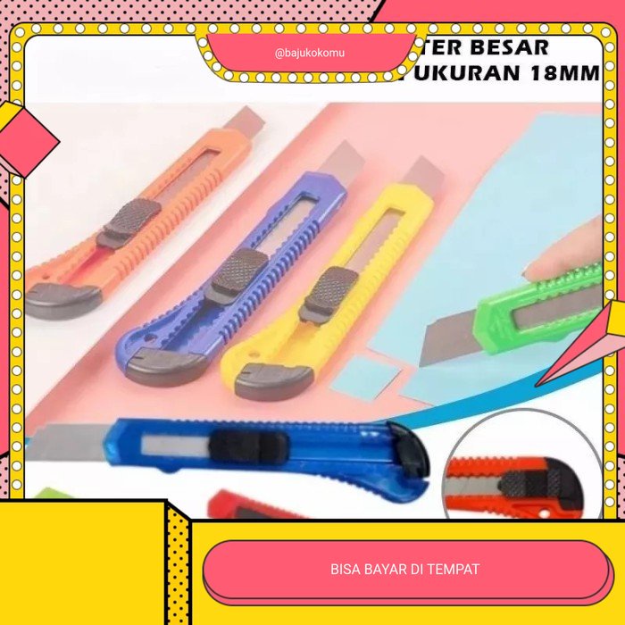 

Pisau Cutter Besar Transparan 18mm Alat Potong Kertas Super Tajam
