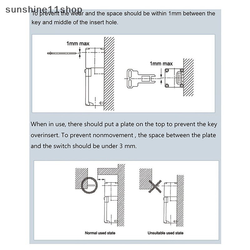 Sho CZ93-K1 Pengaman Pintu Interlock Switch Actuag Key Direct Acg Bolt Tool Untuk CNC Mill 3D Printer Door Switch N