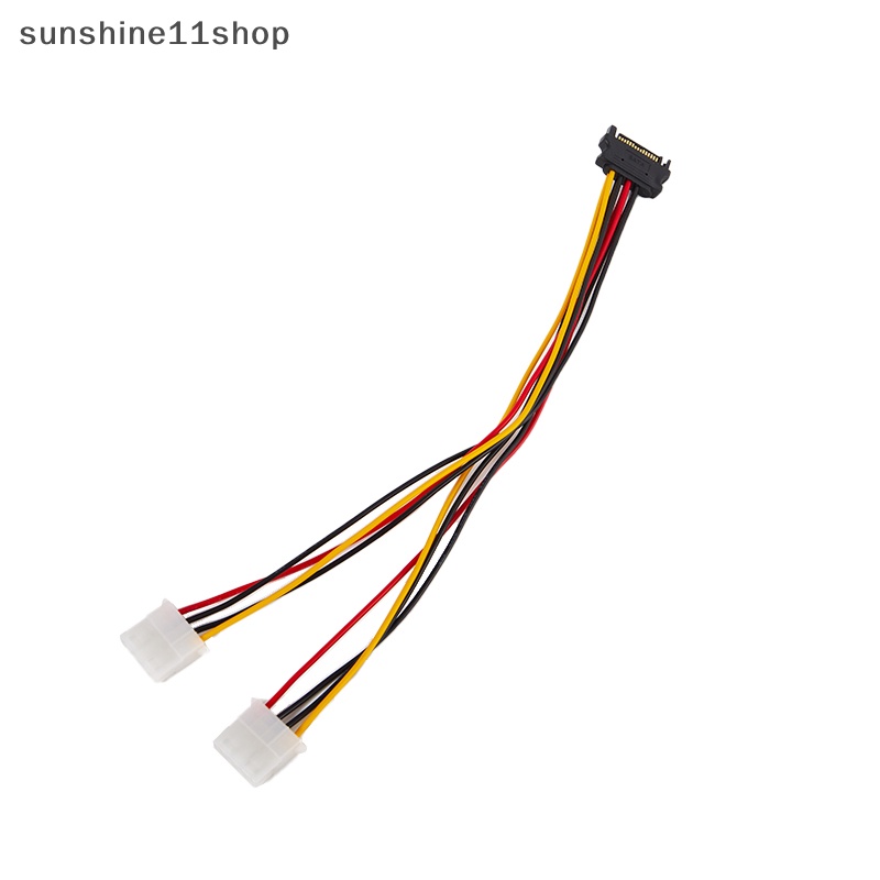 Sho 20 /30cm Kabel Ekstensi Power SATA 4pin Male To Molex IDE Dual Big 4pin Female Cable Adapter Untuk HDD Hardisk Kawat Aksesoris N