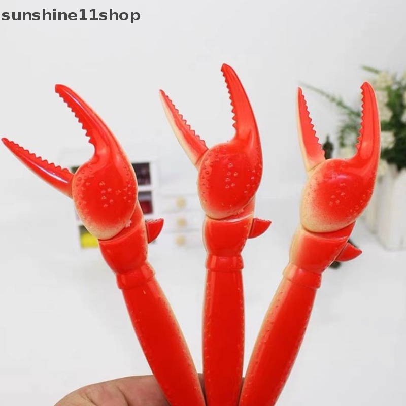 Sho 1PCS Fun Lobster Paw Ballpoint Pen Kepribadian Kepiting Klip Tang Pulpen Lucu Kreatif Alat Tulis Korea Perlengkapan Kantor Sekolah N