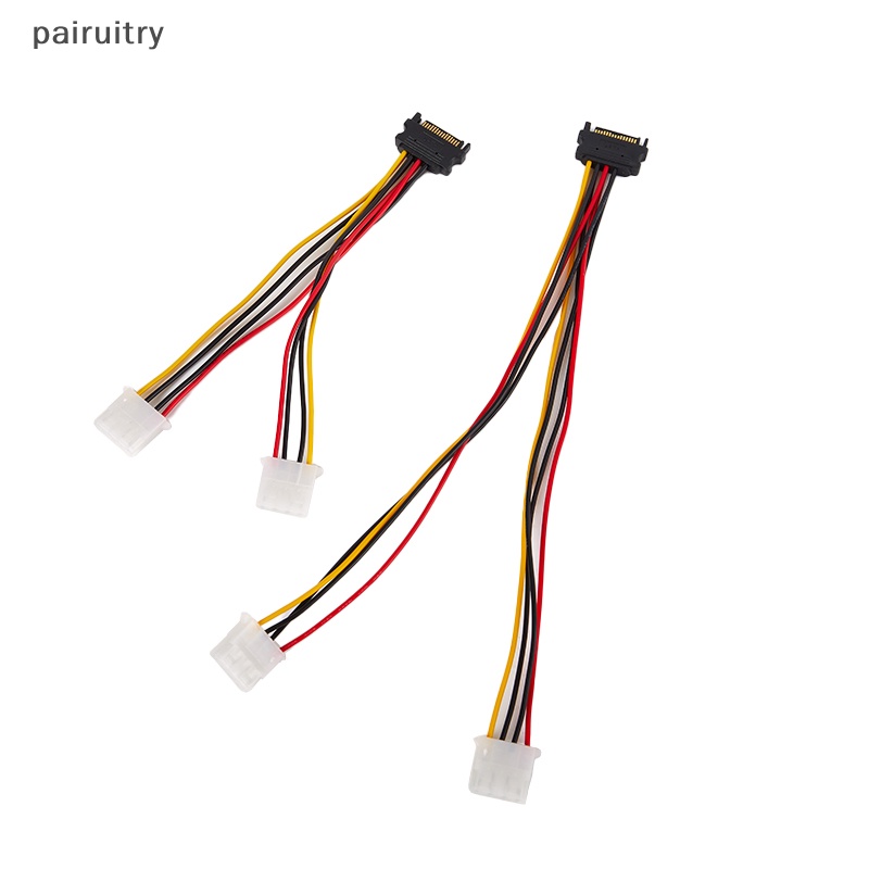 Prt 20 /30cm Kabel Power Extension SATA 4pin Male To Molex IDE Dual Big 4pin Female Cable Adapter Untuk HDD Hardisk Kawat Aksesoris PRT