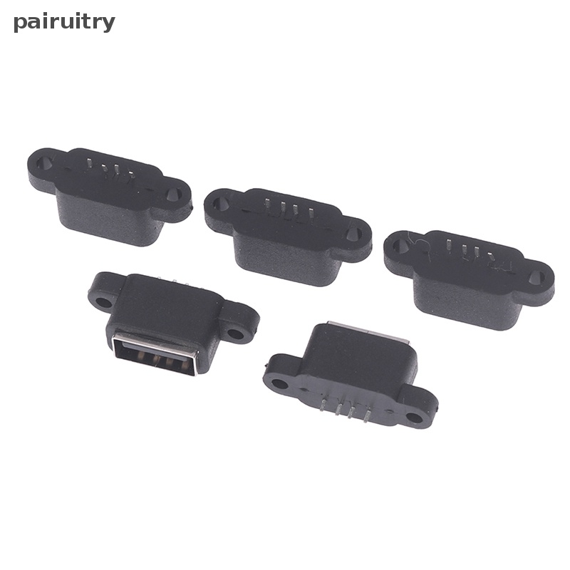 Prt 5Pcs Tahan Air USB 2.0 Charging Data Tail Plug-in 4pin USB Interface Port USB2.0 Konektor Plug Jack Socket PCB Dock PRT