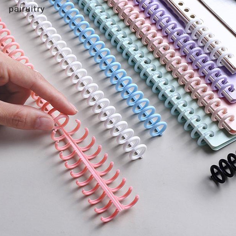 Prt 30lubang Loose-leaf Plastic Binding Ring Spring Spiral Rings Binder Strip Untuk Kertas A4 Notebook Stationery Perlengkapan Kantor PRT